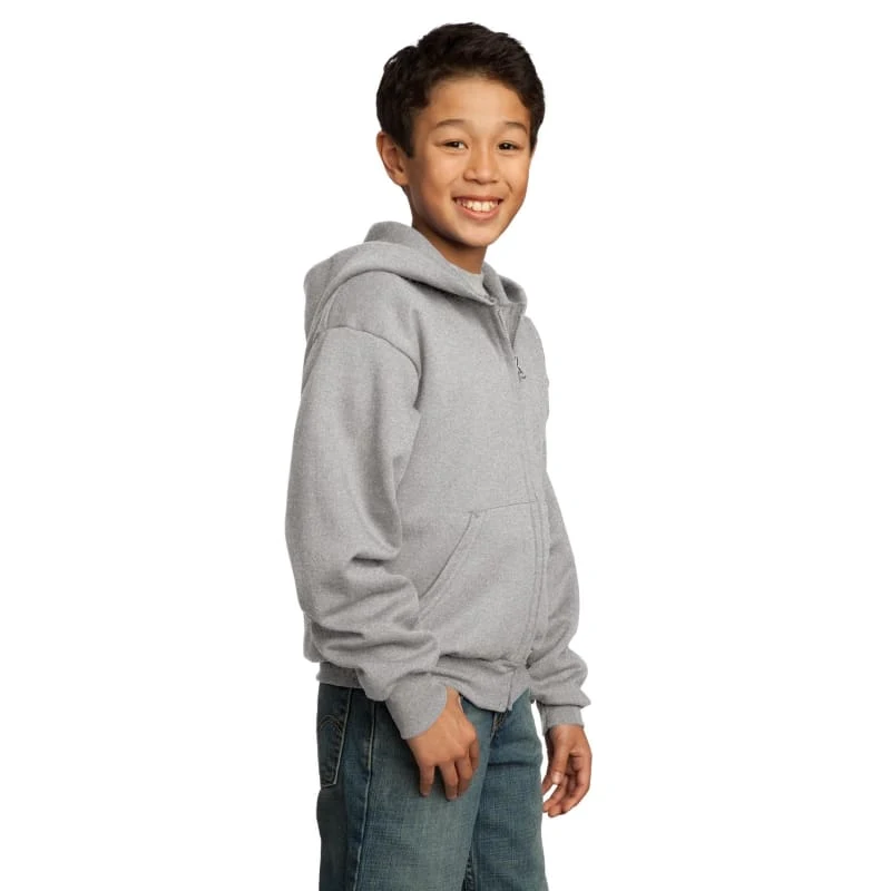 Port & Company - Youth Core Fleece Full-Zip Hooded Sweatshirt. 1