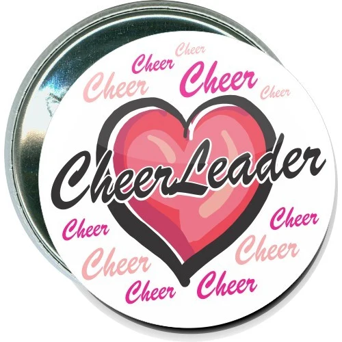 Cheerleader, Heart, Cheerleading Button 1