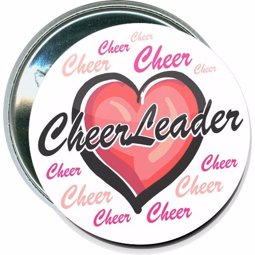 Cheerleader, Heart, Cheerleading Button
