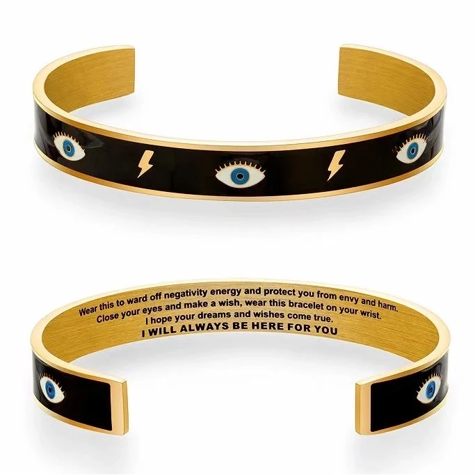 Custom Enamel Style 304 Stainless Steel Cuff Bangles 1