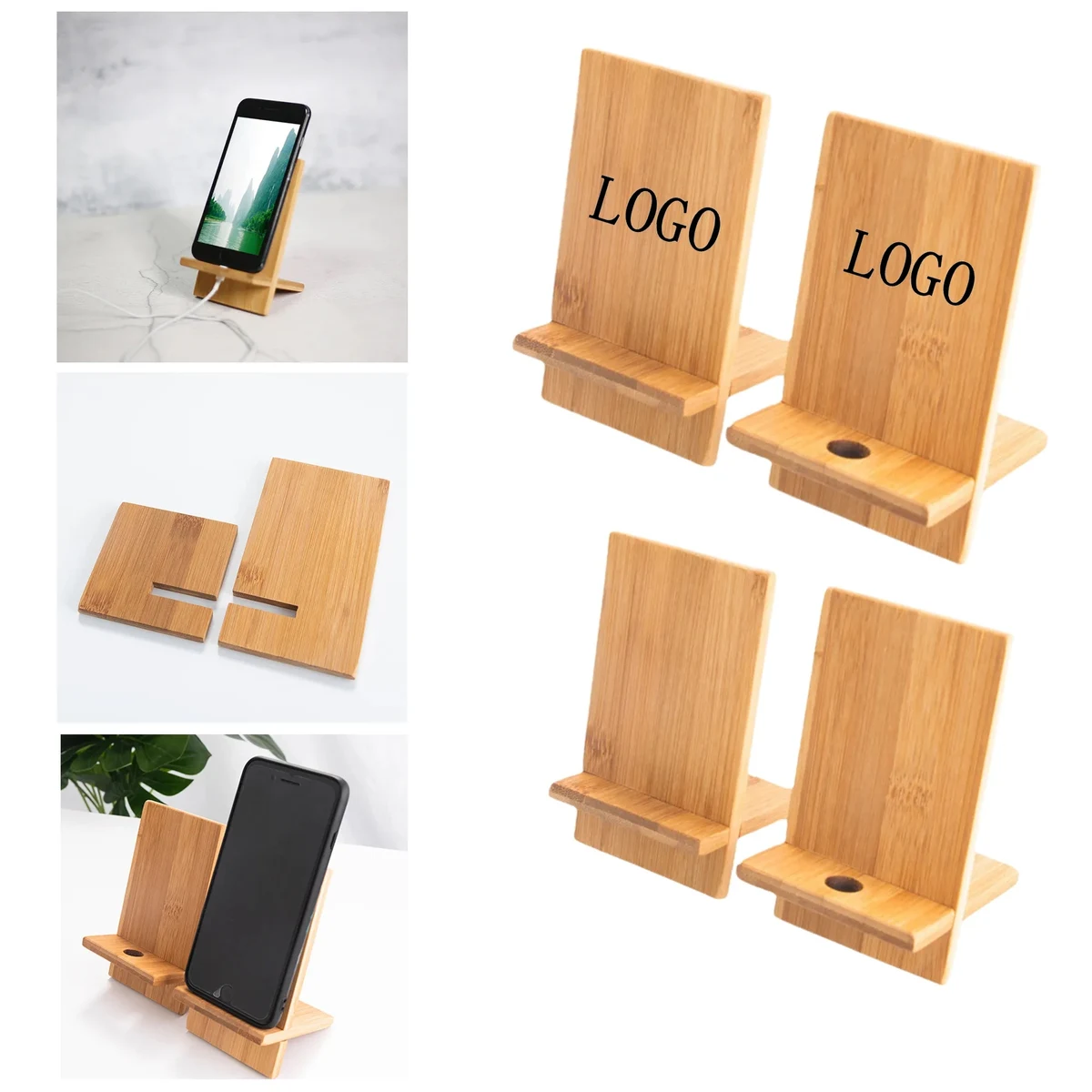 Creative Bamboo Phone Stand 1