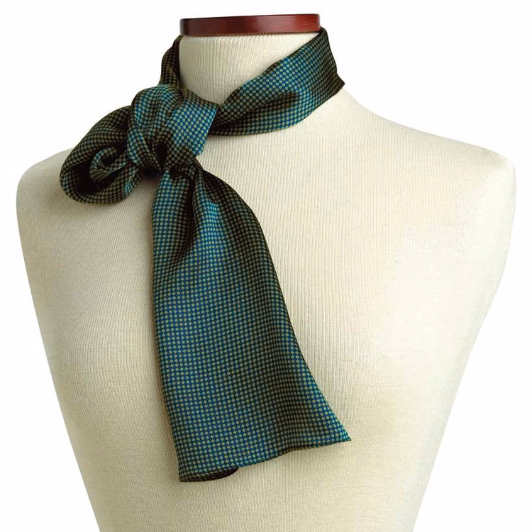 Turquoise Carlton Silk Scarf 8" x 45"