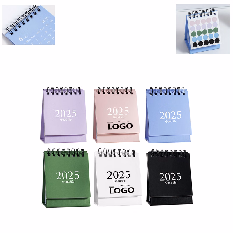 Mini 2025 Desk Calendar With Label Stickers
