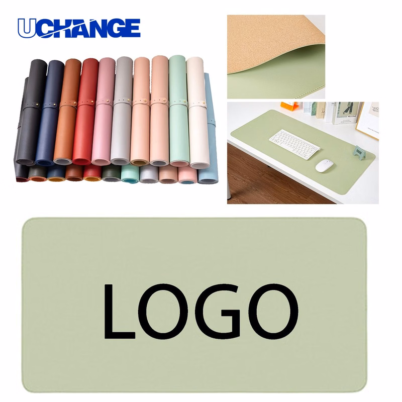 PU Leather Desk Mat with Cork Base