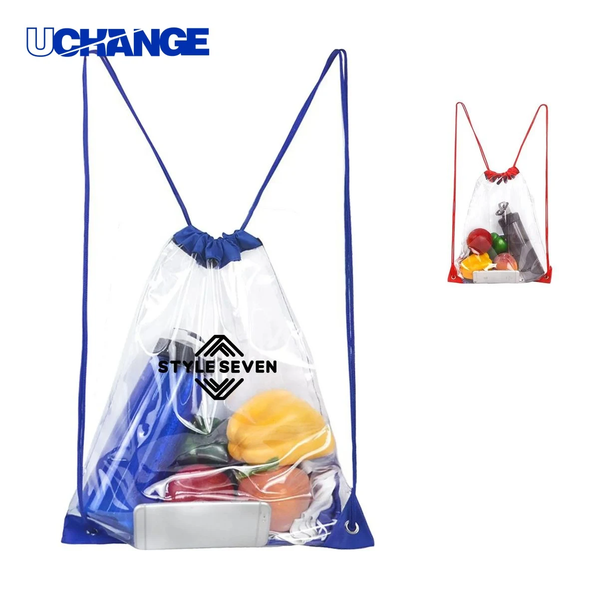 Transparent Waterproof Drawstring Bag 1