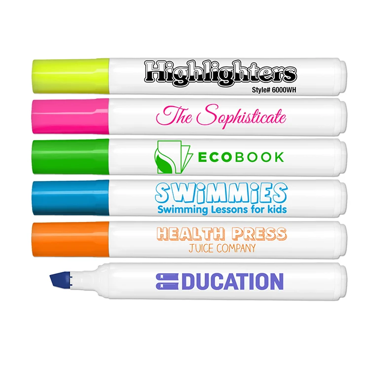Brite Spots Fluorescent Highlighter - White Barrel - USA Union Made 1
