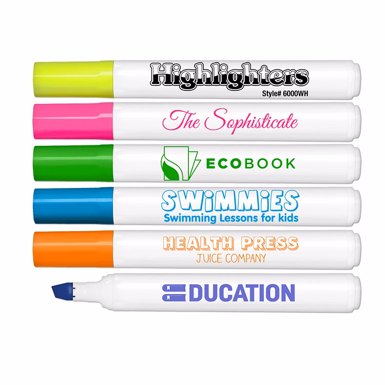 Brite Spots Fluorescent Highlighter - White Barrel - USA Union Made