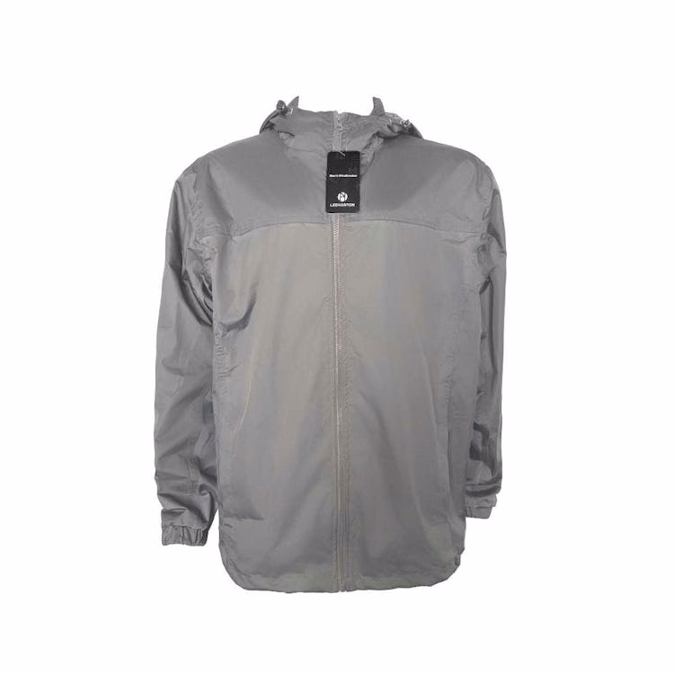 Men's Waterproof Full Zip Raincoats - Size XL Gray