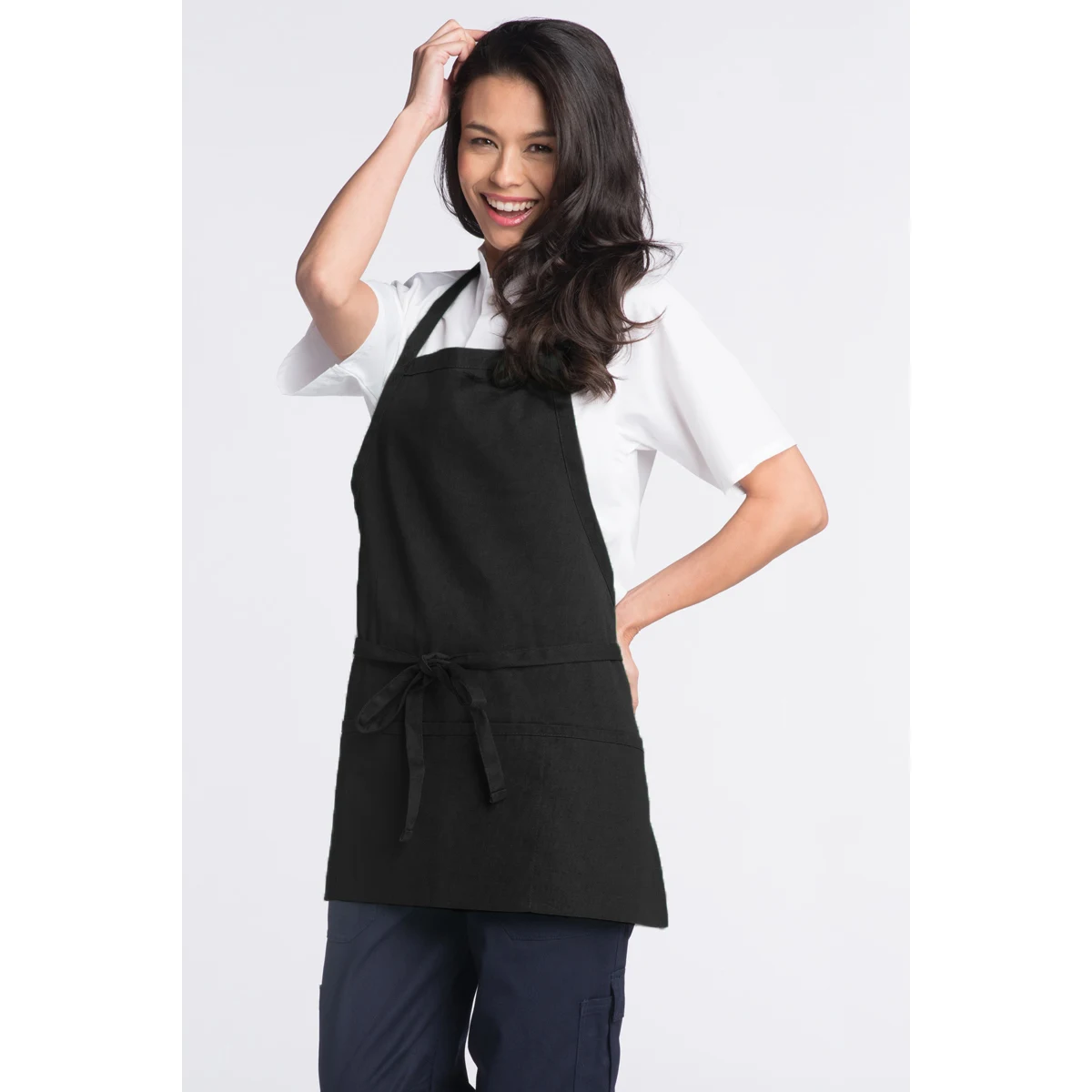 Premium Black Apron w/ Adjustable Neck & 3 Section Pocket 1