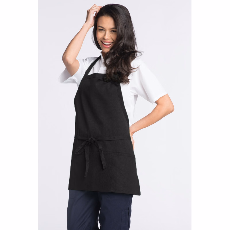 Premium Black Apron w/ Adjustable Neck & 3 Section Pocket