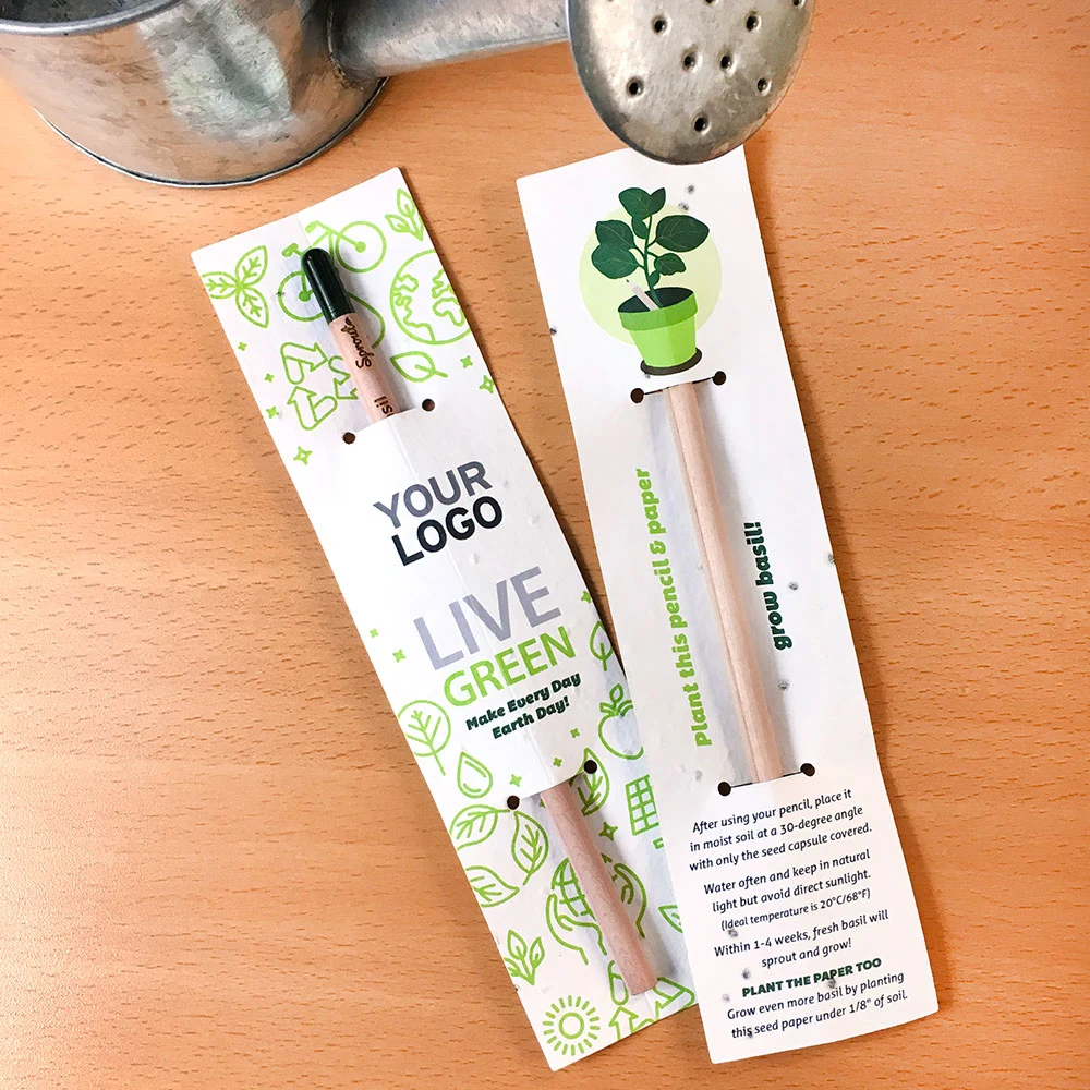 Earth Day Sprout Pencil With Basil Seed Paper 1
