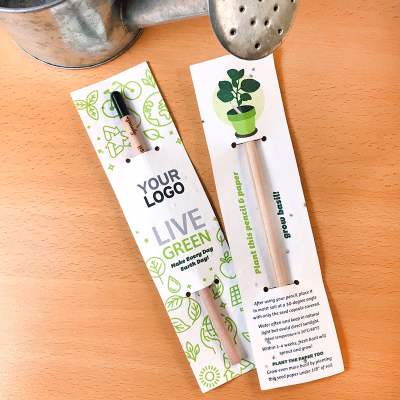 Earth Day Sprout Pencil With Basil Seed Paper