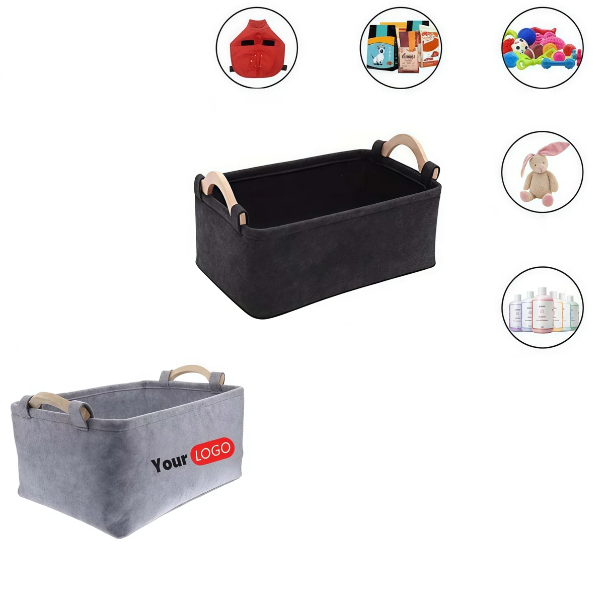 Folding Felt Storage Basket 1