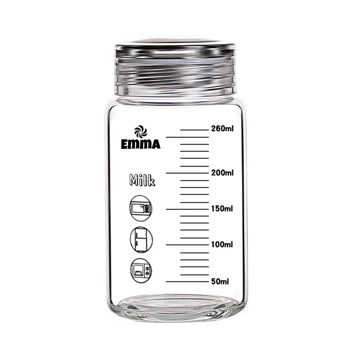 8.8oz Scaled Wide Mouth Glass Milk Bottle 1