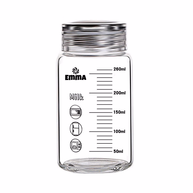 8.8oz Scaled Wide Mouth Glass Milk Bottle