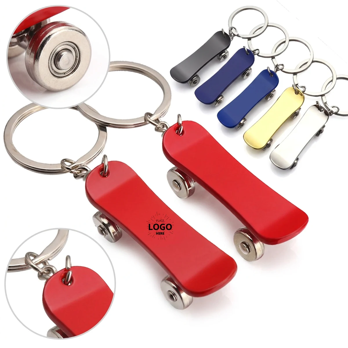 Colorful Metal Skateboard Keyrings 1