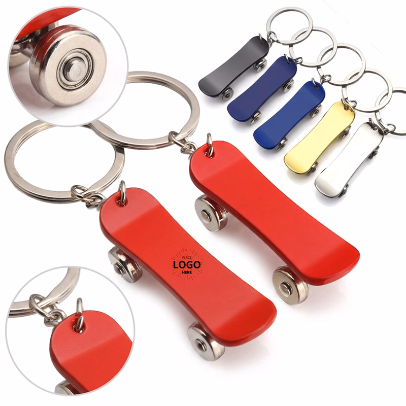 Colorful Metal Skateboard Keyrings