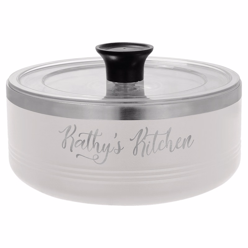 Polar Camel White 1 1/4 Quart Serving Bowl with Lid