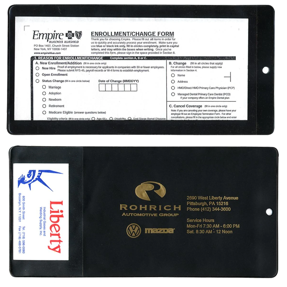 XL Policy Holder w/ Extra Pocket (opens on short side) 1