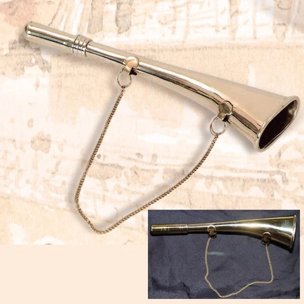9-Inch Brass single Horn with Brass Chain 1