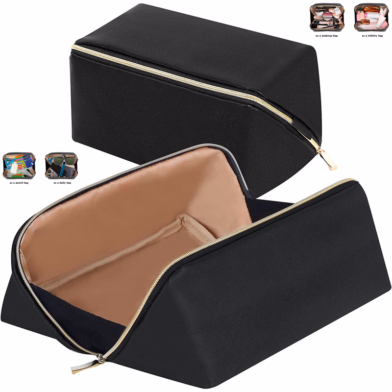 Portable Opens Flat Makeup Bag