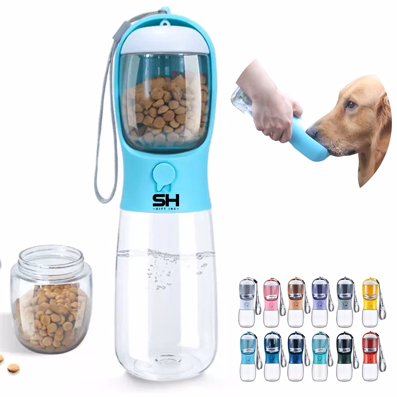 13oz Dog Water Bottle with Food Container