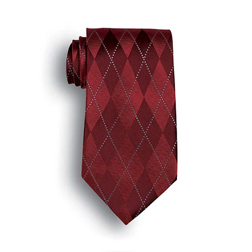 Maroon Red Argyle Silk Tie 1