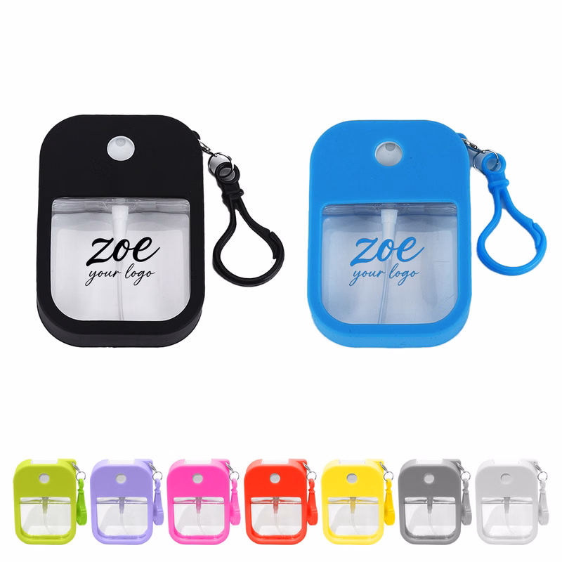 Portable Card Spray Bottle with Silicone Cover And Key Ring