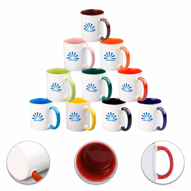 11OZ Inner Color Ceramic Coffee Mug with Handle