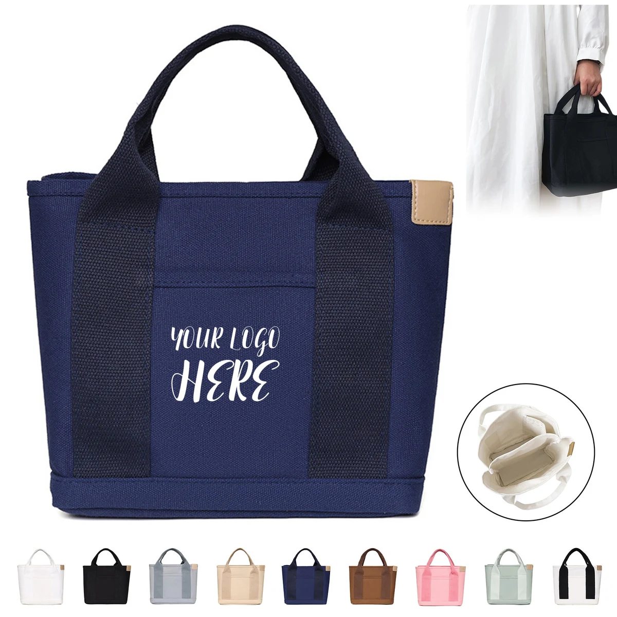 Canvas Everyday Tote Bag, custom tote bag with logo imprint 1