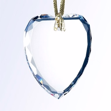 Fancy Gem-Cut Optical Crystal Ornament - Heart