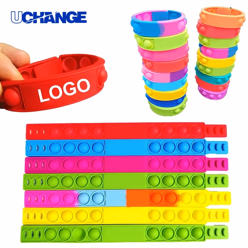 Silicone Push Pop Bracelet Fidget Toy Sensory Stress Reliever for Kids & Adults