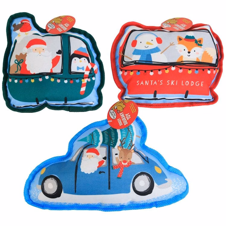 Christmas Plush Dog Toys - Assorted
