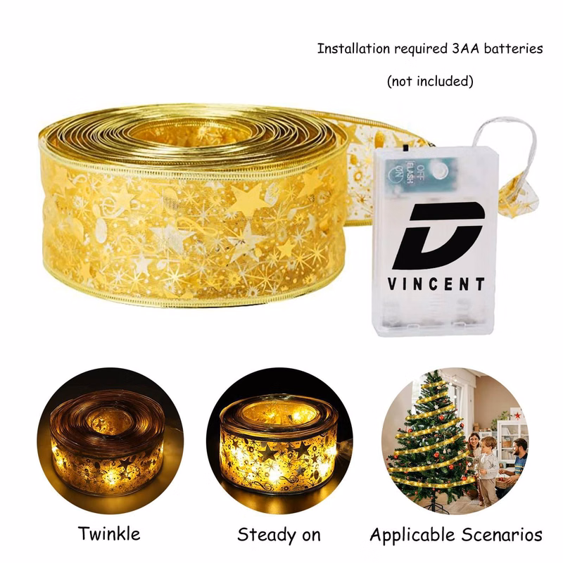 Christmas Tree Decoration Ribbon LED Lights