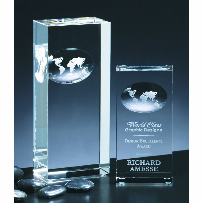 Crystal Atlas Award (3"x7"x2")