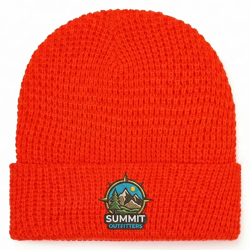 Custom Waffle Cuffed Beanies 1