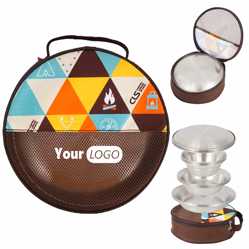 Stainless Steel Portable Camping Plate Set