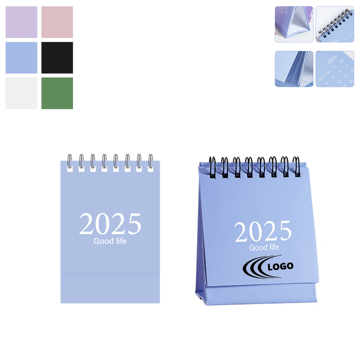 MOQ 100pcs Mini 2025 Desk Calendar With Logo 1