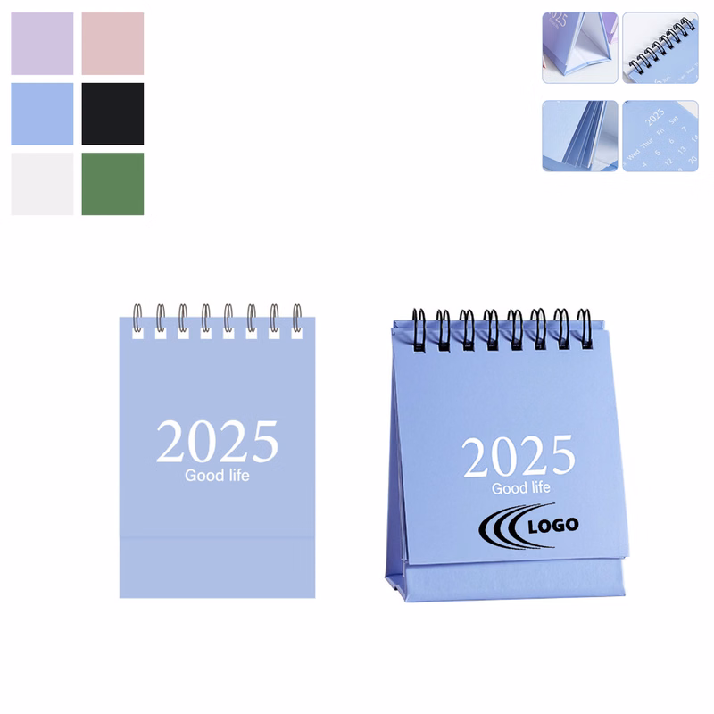 MOQ 100pcs Mini 2025 Desk Calendar With Logo