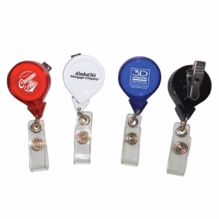 Retractable Swirl Water Drop Badge Holder w/ Alligator Clip (3 Days)