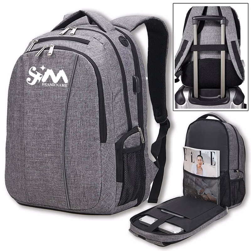 Business Hiking Travel Backpack with USB Charging Port