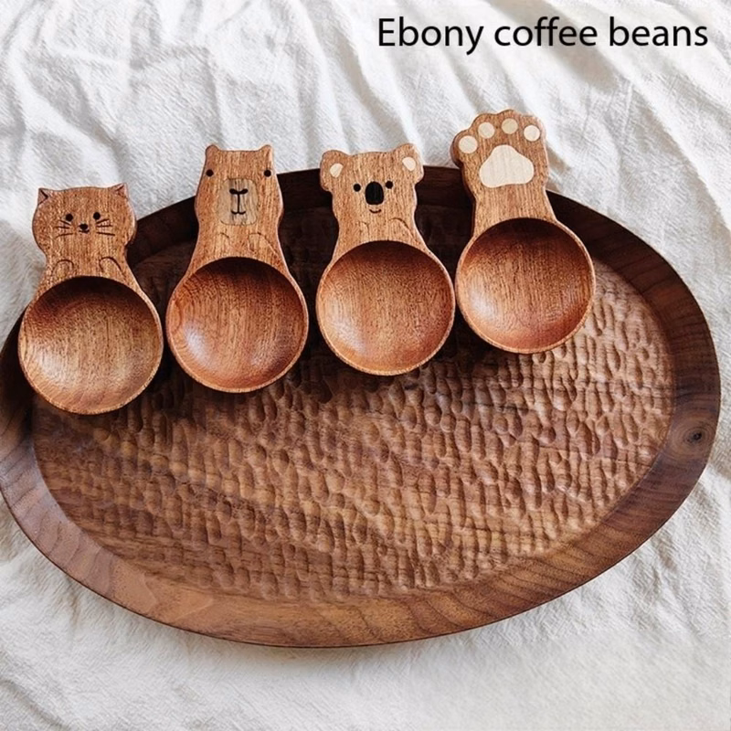 Wooden Coffee Bean Measuring Spoon
