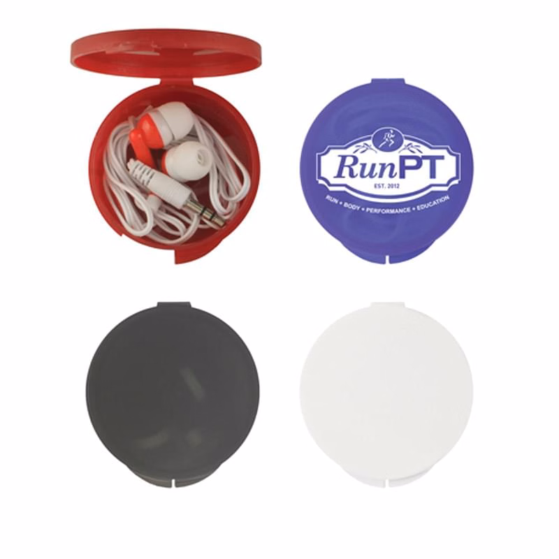 Earbuds In Round Case