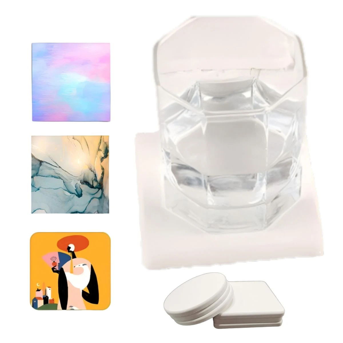 Square Diatomite Coaster 1