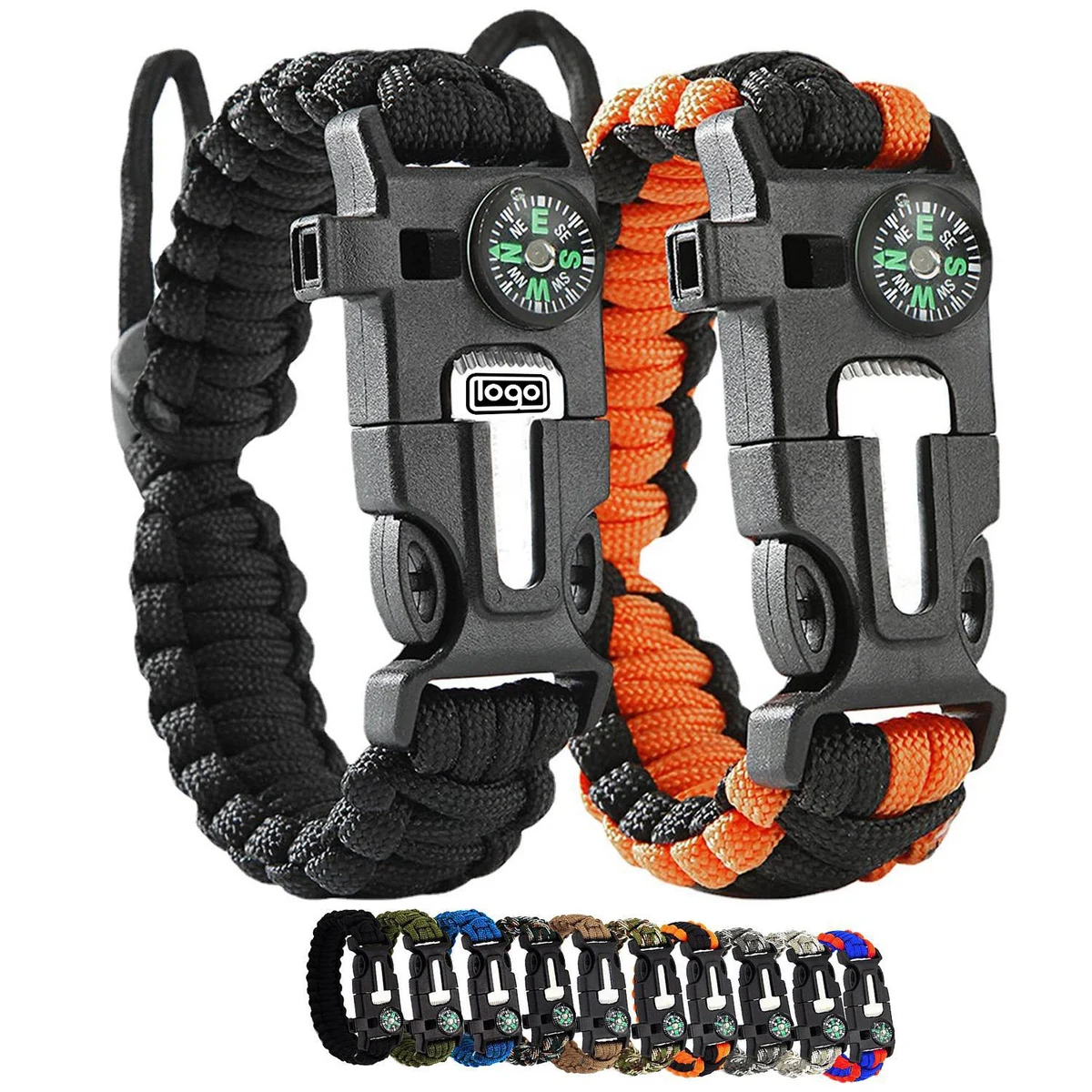 Paracord Bracelet with cutter blade & compass 1