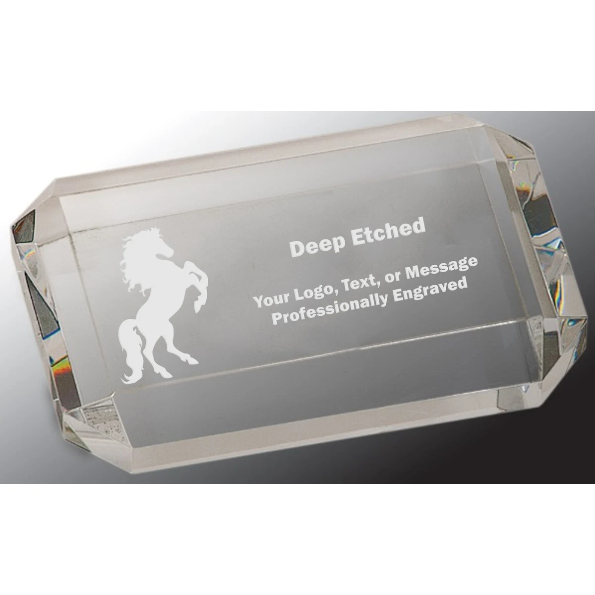 4" x 2 3/4" Crystal Rectangle Paperweight Award 1