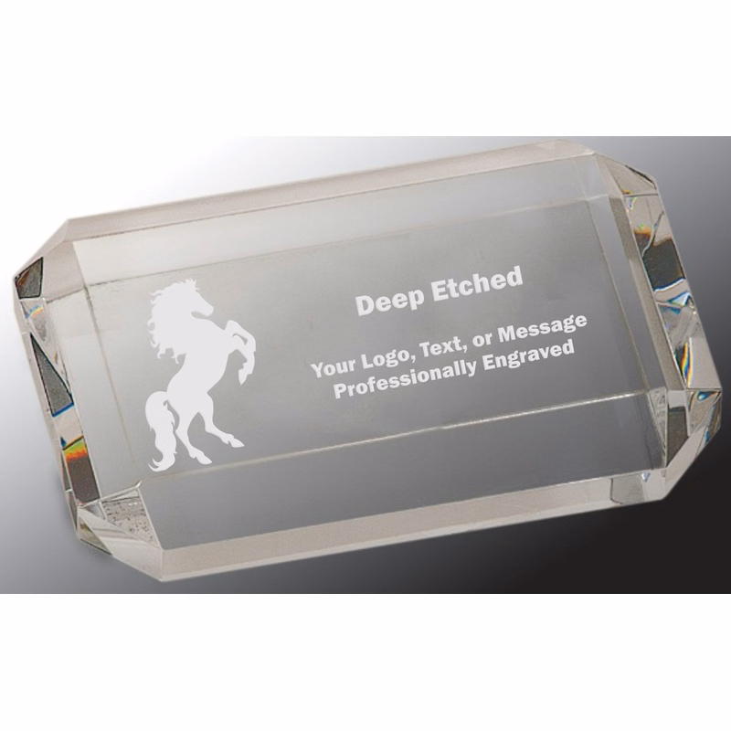 4" x 2 3/4" Crystal Rectangle Paperweight Award