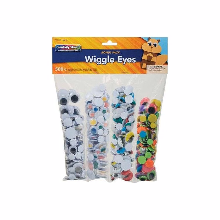 Wiggle Eyes Assortment 500 Piece Pack Assorted