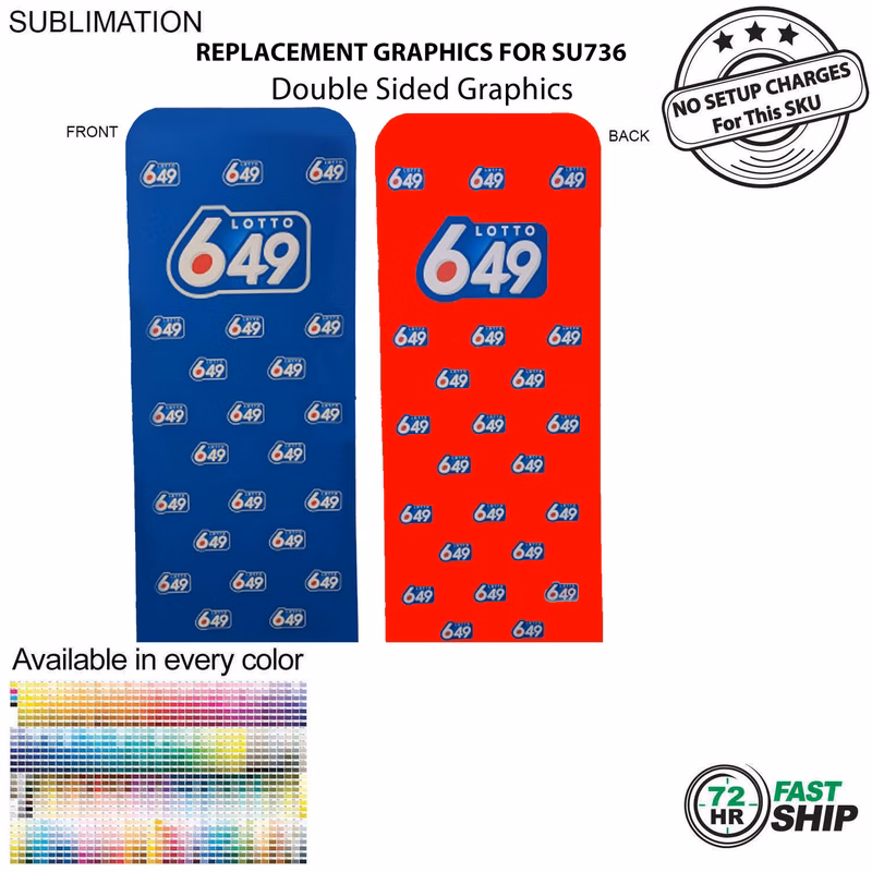 72 Hr Fast Ship - Replacement Graphics Double Sided 3'W x 90"H EuroFit Tension Fabric Slip on cover