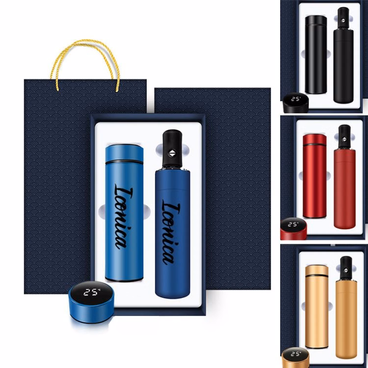 2 In 1 High Quality Umbrella And Thermos Business Gift Set